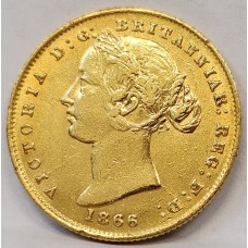 AUSTRALIA 1866 . ONE 1 SOVEREIGN . SYDNEY . GOLD